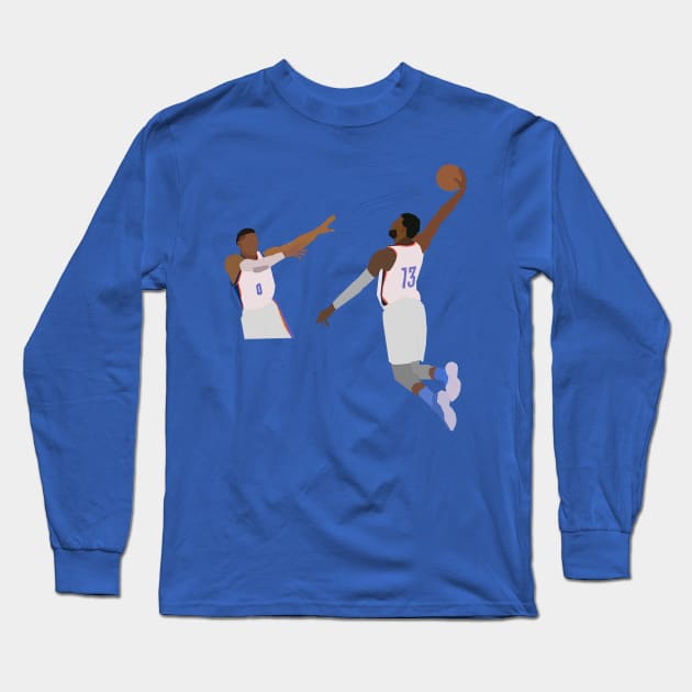 Russell Westbrook to Paul George Long Sleeve T-Shirt by xavierjfong